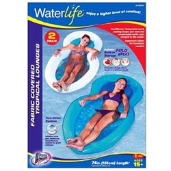 WaterLife Fabric Covered Tropical Lounges Fold N Go 2 Pack