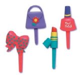 Little Girl Makeup and Fashion Party Cupcake Picks - Set of 24