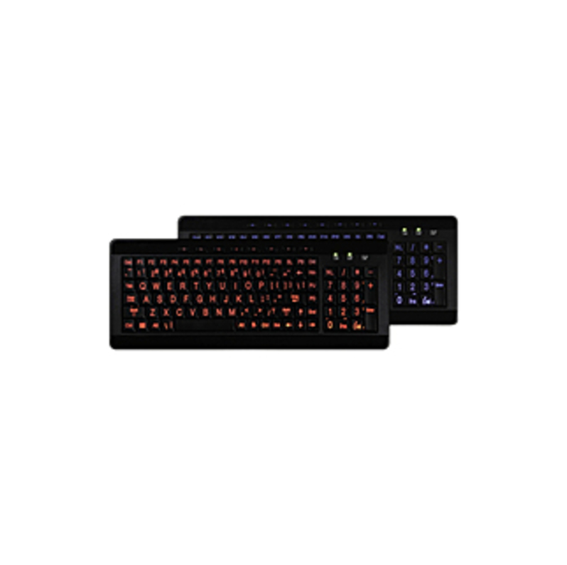 Avs Gear A4tech Wired Keyboard W/ Large Print, Led Lighting Via Ergoguys - Cable Connectivity - Usb Interface - Compatible With Computer (pc)
