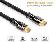 Wavlink 4k Hdmi Cable - 6.6ft  Zinc Alloy Shell Hdmi Male To Hdmi Male Cable - Braided Cord (30awg) - High Speed With Ethernet & Audio Return - Support 4k 2160p