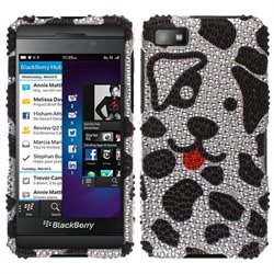 BlackBerry Z10 Hard Case Cover - Cute Dalmatian Puppy w/ Full Bling Stones
