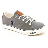 Polo Ralph Lauren Kids Cantor Lace-Up Sneaker (6.5 M, Grey)