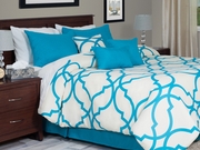 Lavish Home 7 Piece Oversized Trellis Comforter Set - King - Blue