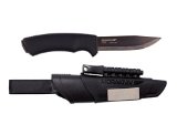 Morakniv Bushcraft Carbon Steel Survival Knife with Fire Starter and Sheath, Black