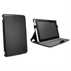 BoxWave Stealth Fiber HTC EVO View 4G (HTC Flyer) Book Jacket - Protective Carbon Fiber Design Synthetic Leather Folding Folio Cover with Adjustable Multi-Angle Viewing Stand - HTC EVO View 4G Cases and Covers (Jet Black)