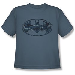 Youth(8-12yrs) BATMAN Short Sleeve NAVY CAMO SHIELD Small T-Shirt Tee