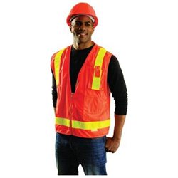 Orange OccuLux L'Orange Surveyor's Vest With 13 Pockets And Zipper