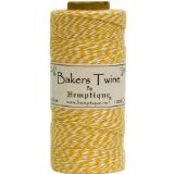 Hemptique Baker's Twine Spool, Yellow and White