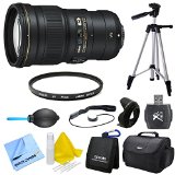 Nikon AF-S NIKKOR 300mm f/4E PF ED VR Lens, Filter, and Hood Bundle - Includes Lens, 77mm UV Protective Filter, 77mm Hard Lens Hood, Compact Deluxe Gadget Bag, Lens Cap Keeper, Hi-Speed SD USB 2.0 Card Reader, and More