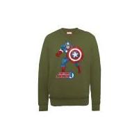 Marvel Avengers Assemble Captain America The First Avenger Men's Sweatshirt - Classic Olive