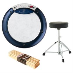Korg Wavedrum Global Edition Drum Synth with Double-Braced Drum Throne and Wood Tip Maple Drum Sticks