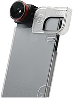 Olloclip  4-in-1 Fisheye/wideangle/macro Lens & Case Combo For Iphone 5/5s - Red Lens - Black Clip - Clear Case - Oceu-iph5-fw2m-rb-c