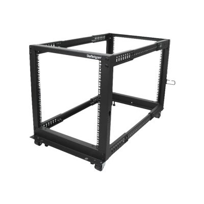 Startech.com 4postrack12u 12u Adjustable Depth Open Frame 4 Post Server Rack Cabinet W/ Casters / Levelers And Cable Management Hooks