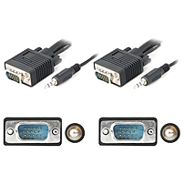 Addon 15ft Vga High Resolution Monitor Cable Audio - Male To Male - Vga/mini-phone For Audio/video Device, Monitor - 15 Ft - 1 X Hd-15 Male Vga, 1 X Mini-phone Male Audio - 1 X Hd-15 Male Vga, 1 X Mini-phone Male Audio - Black Vgamm15a