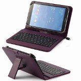 Universal Pu Leather Folding Folio Case Cover with Keyboard (7kpp) for Luftco A710 7-inch / Lightahead La-tab23 7inch / Maylong M-270 M-275 M-285 M-295 M-250 M-260 Maylong Mk-200 7