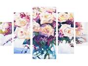 Trademark Fine Art  David Lloyd Glover 'Roses in Glass' Multi Panel Canvas Art Set