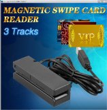 Floureon® Plug&Play 3 Track USB Hi-co/Lo-co Magnetic Credit Card Reader Support Double Direction Swipe for POS, Banking, Loyalty, Access Control