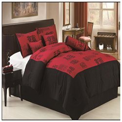 Lee 11-piece Comforter Set, Red King