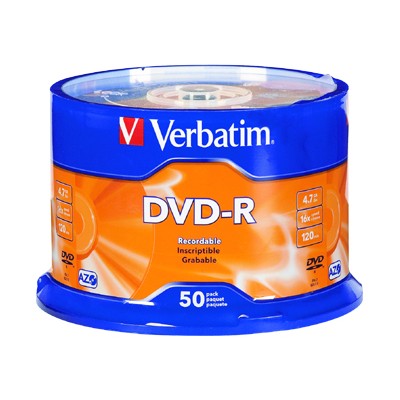 Verbatim 95101 Azo Dvd-r 4.7gb 16x With Branded Surface - 50pk Spindle