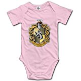 MOMI&BB Baby Boys Girls Onesie School Hufflepuff Short Sleeve Bodysuits Romper Jumpsuit Pink