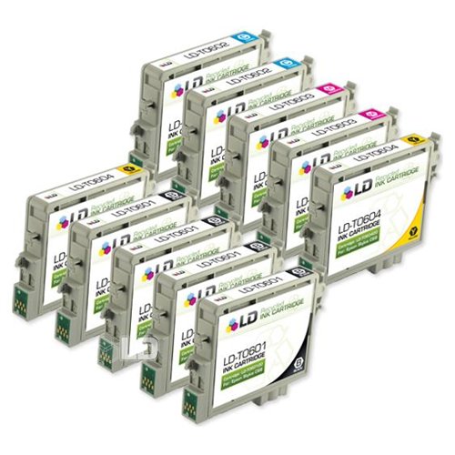 LD Remanufactured Replacement for Epson C88, CX4200, CX4800, and CX7800 10-Set Ink Cartridges: 4 Black (T060120) & 2 of each Cyan (T060220) / Magenta (T060320) / Yellow (T060420)