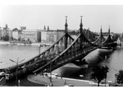 Hungary, Budapest, Bridge On River Danube Poster Print (18 X 24)