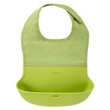 OXO Tot Silicone Roll Up Bib with Comfort-Fit Fabric Neck ,Green