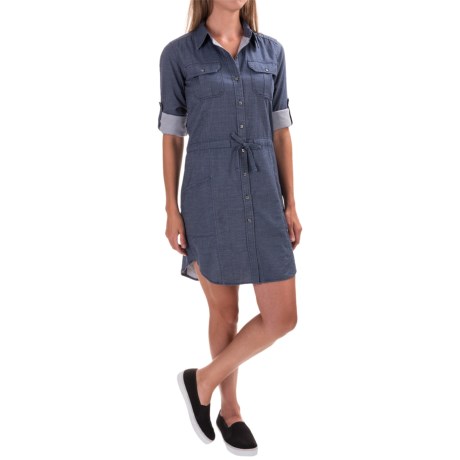 Ventura Chambray Shirt Dress - Long Sleeve (for Women)