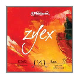 D'Addario Zyex Composite Silk & Steel Contra-Bass Strings, Light - D'Addario &Co. Inc -DZ612 3/4L