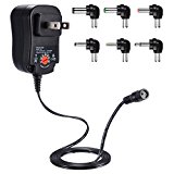 iCreatin 12W Universal Power Adapter with Multi Voltage Switch 3V, 4.5V, 5V, 6V, 7.5V, 9V,12V DC, and 6 Detachable Tips for Household Electronics