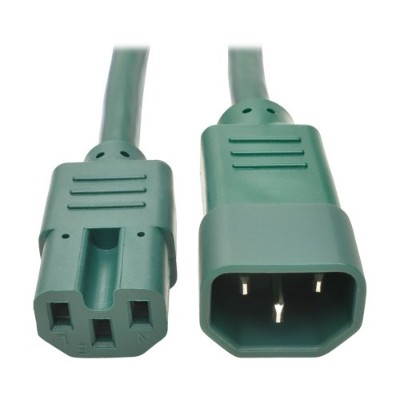 Tripplite P018-003-agn 3ft Heavy Duty Power Extension Cord 15a 14 Awg C14 C15 Green 3'