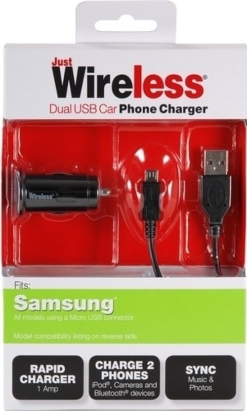 Just Wireless 705954031703 Dual Usb Car Charger For Samsung Smartphone