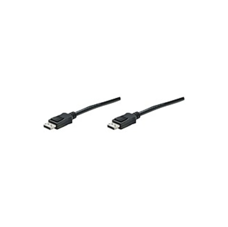Manhattan Displayport Male/male Monitor Cable, 6.6', Black - Displayport 20-pin Male To Displayport 20-pin Male Latching Connections