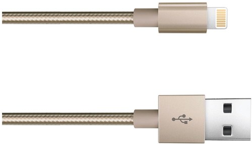 Just Wireless 705954051312 6 Feet Braided 8-pin Lightning To Usb Charging Cable - Gold