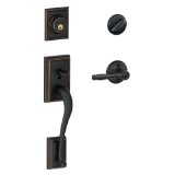Schlage F60 V ADD 716 BIR Addison Handle Set with Birmingham Lever Interior, Aged Bronze
