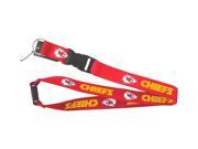 Nfl Lanyard Keychain Batch Id Holder Kansas City Chiefs - Red