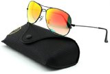 Ray-Ban RB3362 Cockpit Unisex Metal Sunglasses (Shiny Black Frame/Orange Lens 002/4W, 59)