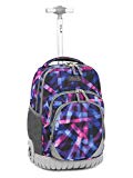 Tilami New Antifouling Design 18 Inch Oversized load multi-compartment Wheeled Rolling Backpack Luggage for Kids (Abstract pattern)