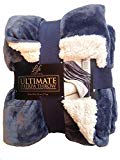 Life Comfort Ultimate Sherpa Throw Blanket, Slate Blue