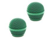 Seismic Audio - Sa-m30grille-green-2pack - 2 Pack Of Replacement Green Steel Mesh Microphone Grill Heads - Compatible With Sa-m30, Shure Sm58, Shure Sv100 And S
