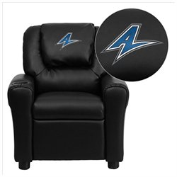 Flash Furniture North Carolina - Asheville Bulldogs Embroidered Black Vinyl Kids Recliner W/ Cup Holder & Headrest - Dg-Ult-Kid-Bk-45023-Emb-Gg