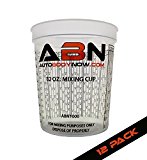 ABN Clear Plastic Mixing Cup 12-Pack 32oz Ounce/946mL Milliliter Container for Paint, Activators, and Thinner