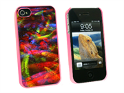 Multi-colored Fishes - One Fish Two Red Blue Green - Snap On Hard Protective Case For Apple Iphone 4 4s - Pink