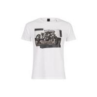 REPLAY Men's Motorbike Print T-Shirt - Optical White