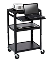 Bretford A2642ns-m4 26-42 Inches Adjustable Steel Projector Cart - Black