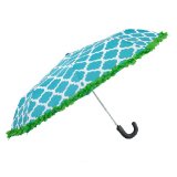 Occasionally Made Green Chevron and Blue Umbrella (Turquoise/Lime Geo)