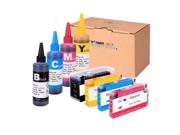 Tmp Pre-filled Refillable Cartridges For Hp 950 / Hp 950xl / Hp 951 / Hp 951xl (non-oem) With Chips   400ml Uv Resistant Ink