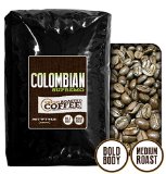 100% Colombian Supremo Coffee, Whole Bean, Fresh Roasted Coffee LLC (5 lb. Whole Bean)