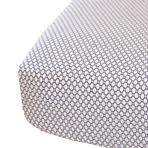 Oliver B Crib Sheet, White/Navy