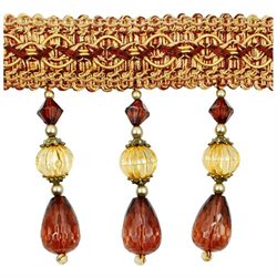 Maria Melon Bead Fringe 3 3/4 - Chocolate Multi